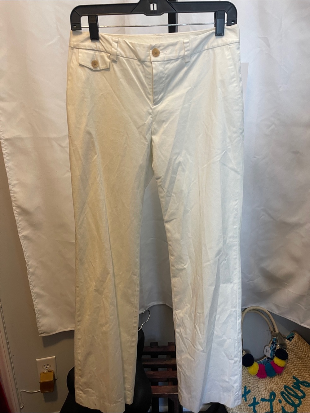 Banana Republic Cream Wide-Leg Jeans